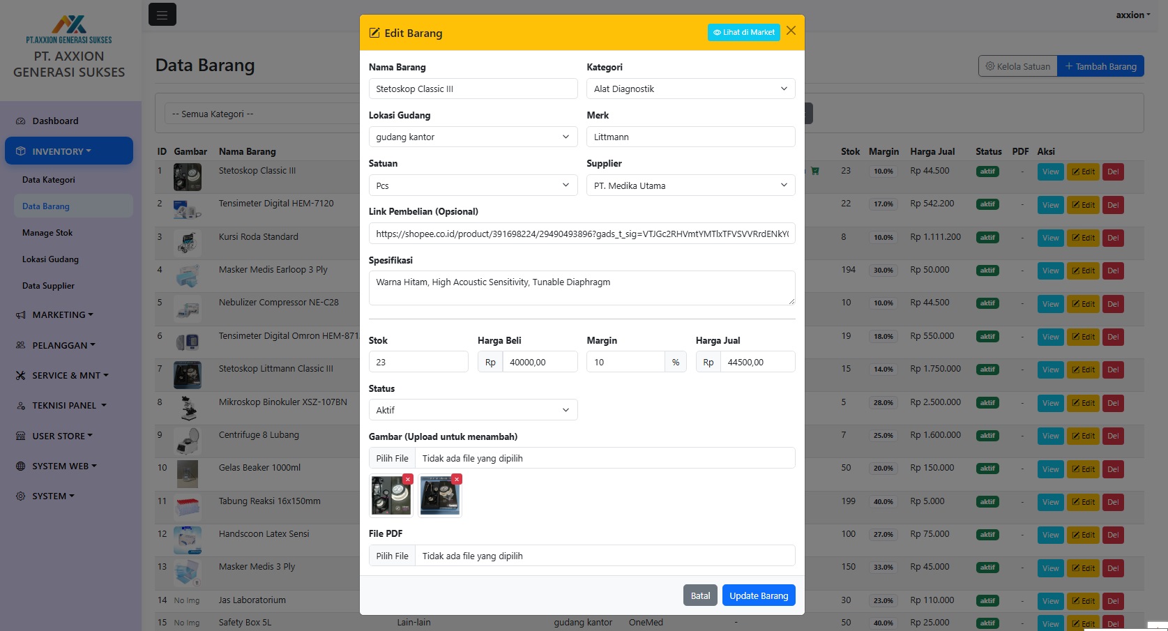 SISTEM MANAJEMEN INVENTARIS & MARKETPLACE